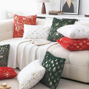 🎄ปลอกหมอนคริสต์มาส ขนาด 45x45cm ปลอกหมอนอิง แบบนิ่มโยนปลอกหมอน