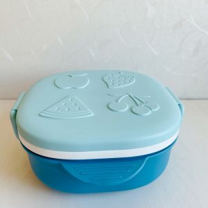 Portable Baby Dinner Plate 304 Stainless Steel Three Grids Childrens Supplementary Food Box Cartoon Design Easy to Clean