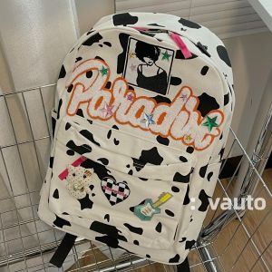 Túi Đeo Vai Đôi Họa Tiết Bò Dễ Thương Mới 2023 Túi Học Sinh Túi Đeo Vai Thời Trang Y2K Túi Học Sinh Túi Đựng Đồ Dùng Học Tập