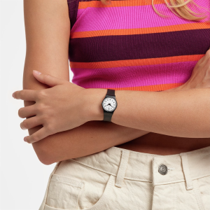 Swatch Lady SOMETHING NEW LB153 Black Silicone Strap Watch