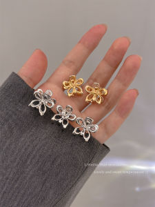 Mini Gold And Silver Flower Hair Clips Womens Princess Style Side Bangs Hair Accessories Fashionable Korean Style Hair Decorations