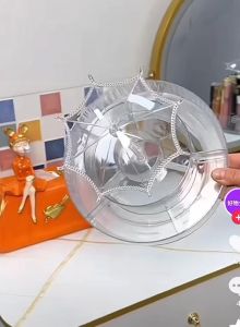 Khay đựng đồ trang điểm phấn son chất liệu nhựa trong suốt hình chiếc ô sang trọng