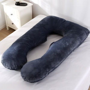 Black Crystal Velvet 120x65cm Pregnancy Pillow Full Body Maternity Support Cushion Belly & Back Breastfeeding Aid for Sleep