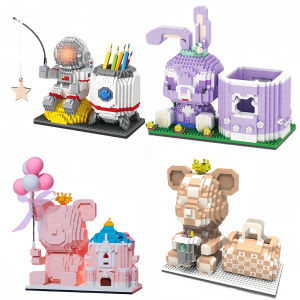 [Vodool]DIY บล็อกอิฐของเล่นพร้อมที่ใส่ปากกาอิฐสร้างของเล่น Micro Building Kit สำหรับเด็กของขวัญวันเกิดตกแต่ง