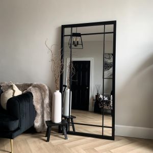 Modern Simple Iron Art Wall Hanging Decorative Mirror Living Room Restaurant Entrance Balcony Fake Window Decoration Mirror Makeup Mirror