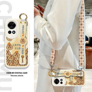 Cute Hydrogel Phone Case for Huawei Nova14 Crossbody Strap Neck Strap Wristband Stand Anti-fall Compatible with Nova12 pro 11 Ultra 13