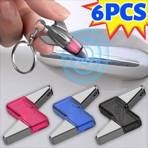 【Pphha】6Pcs Car Static Eliminator Keychain Rocket Lightning Shaped Anti Static Keychain Electrostatic Release Decorative Pendant Auto Accessories