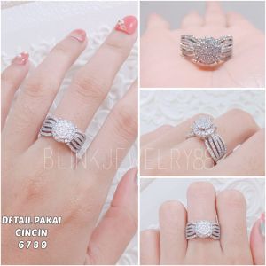 Cincin Titanium Wanita Anti Karat Permata Bunga