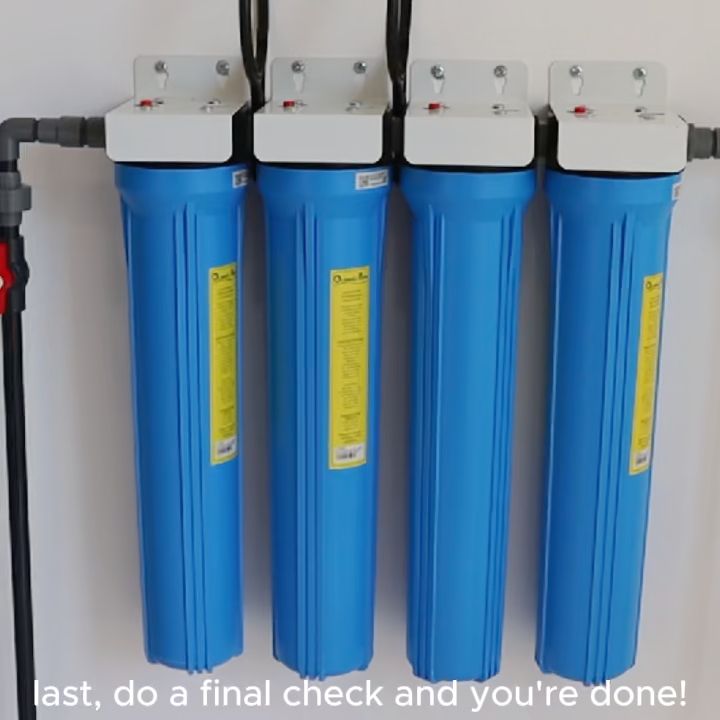 4 Stages Water Filter 20" Slim Type Heavy Duty Housing with Complete