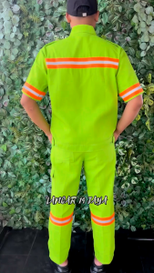 Setelan Wearpack Safety Baju Safety Baju Kerja Katelpan Lis Oren Bordir K3 dan Bendera Indonesia murah