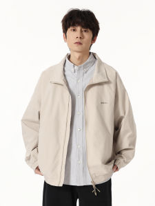 เสื้อแจ็คเก็ตแบบลำลองสไตล์อเมริกัน Yoke Studio สำหรับผู้ชาย ฤดูใบไม้ร่วง/ฤดูหนาว ทรงหลวม คอปก ปักลาย Cleanfit