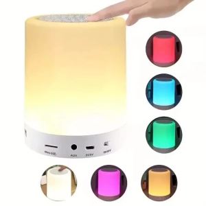 Portable Bluetooth Speaker Wireless Mini Player Touch Pat Light LED Night Light Bedside Table Lamp of Better Sleeps for Kid Gift