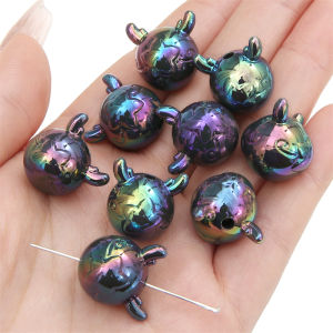 2pcs Color Plating Acrylic Beads Spacer Loose Beads for Necklace Bracelet Earring Keychain DIY Jewelry Craft Making Accessories