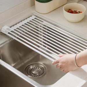 ตู้เสื้อผ้าแบบพับได้ทำจากยางซิลิโคนสำหรับจัดเก็บจานและหม้อในบ้าน ชั้นวางของในเครื่องล้างจาน ชั้นวางของในห้องครัว อุปกรณ์เสริมสำหรับครัว