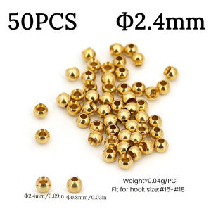 ICERIO Countersunk Brass Beads for Fly Tying – Golden Fly Fishing Beads for Nymphs Streamers Trout Wet Fly Fishing Lures