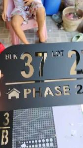 Customized/personalized Laser Cut Acrylic House Number (Dahon Shape)landscape