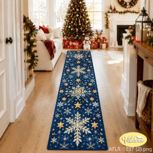 VIKAMA Christmas Runner Rug White Red Berry Pinecone Pine Branch Snowflake Print Soft Absorbent For Hallway Corridor Decor