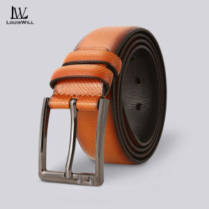 LouisWill Mens Belts Fashion Business Belt Soft PU Belt Alloy Pin Buckle Design Belts 120cm Scratch Resistant Belts Leisure Belt Gentlemen Belt for Men