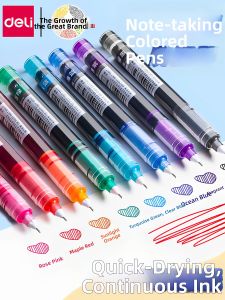 deli | Note-taking Specialized Quick-drying Large Capacity Colorful Ballpoint Pen 0.5mm