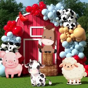 Farm Animal KT Board Cow Pig Sheep Horse Party Props Farm Theme Birthday Backdrop Decorations Outdoor Yard Signs