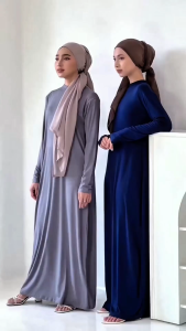 INNERLY Inner Dress Lengan Panjang Manset Gamis Wanita Daleman Baju Rayon