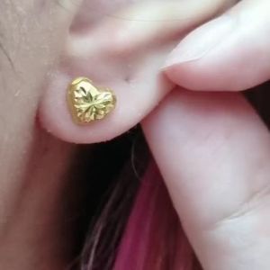 JIN JING SUBANG DESIGN LOVE STAR BULAT (HOLLOW)EMAS 916 1g UP