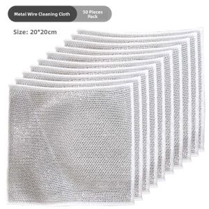 CHUSHE | Kitchen Cleaning Scrubbing Dish Cloth Metal Wire