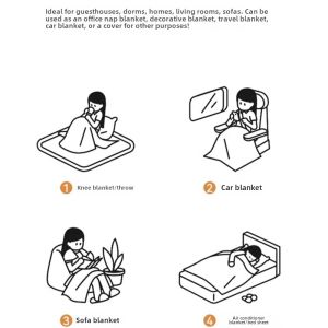 Winter Fluffy Coral Fleece Printed Blanket Office Sofa Nap Warm Bedding Polyester Modern Simple Style All Seasons Universal