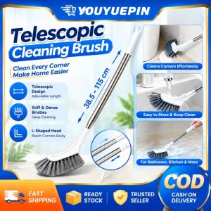 Youyuepin Bền Kính Thiên Văn bàn chải Bàn chải tay cầm có thể kéo dài lên đến 115cm Cứng Lông L Hình Dạng Thiết Kế Cho Vữa Gạch Bồn Tắm Dễ Dàng Rửa vệ sinh trong gia đình