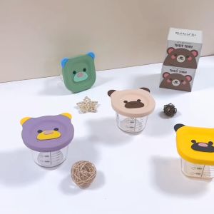 Hộp Thủy Tinh Trữ Đồ Ăn Dặm BaBysHộp Trữ Đông Có Nắp Đậy Silicone Chia Vạch Có Van Thoát Khí