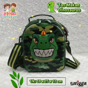 Tas Double Decker Motif Dino Tali Panjang / Tas Bekal Motif Dinosaurus / Lunch Bag Double Decker Dino Tali Selempang / Lunch Bag Hardtop