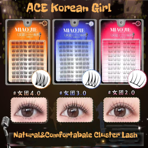 MIAOJIE DIY Cluster Lashes Individual Eyelashes Reusable  5D Fluffy Eyelash Korean Manga Lash Extension At Home