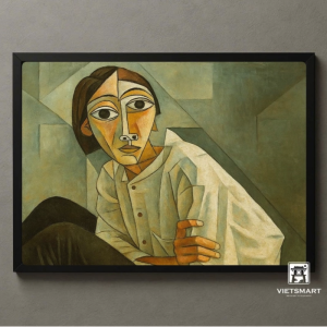 Tranh Nghệ thuật "Người Phụ Nữ Áo Trắng 2" VIETSMART ART - Sơn dầu 60 x 90cm