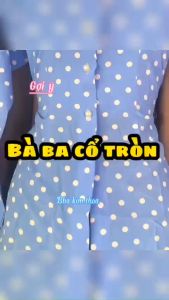 ÁO BÀ BA CỔ TRÒN-nút thật gài nút(áo không quần)