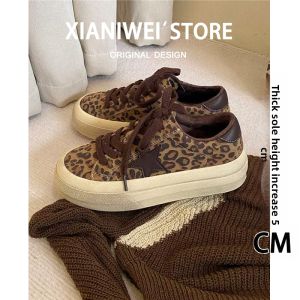 XIANNIWEI | 5cm Thick Soled Leopard Print Retro Fur Starry Casual Shoes Women