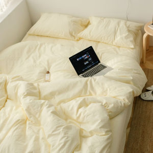 Washed Pure Cotton Bed Sheet Cover Duvet Cover Three-Piece Set Single Person Winter Student Dormitory Simple Modern Style