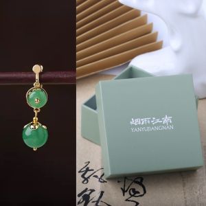 YaoYu JiangNan Retro Court Style Earrings for Women with Heart Water Drops Bell Pattern Mixed Material Fashionable Accessories