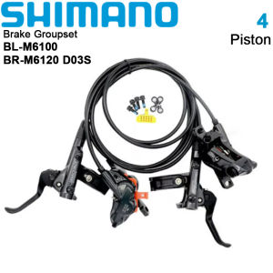 SHIMANO M6120 MT420 Hydraulic Disc Brake Set M6120 MT420 Disc Brake D03S 4 Piston Brake Left Front Right Rear  Mountain Bikes Accessories