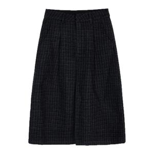 Chân Váy A-Line Dập Ly Cao Retro Đen