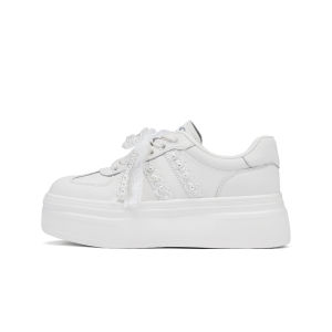 Hotwind | Height Increasing Lace-up Womens Shoes White Sneakers