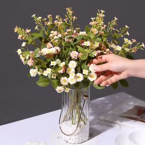 Hoa giả hoa hồng tỉ muội 1 cành nhiều bông và nụ  37cm trang trí phòng decor cửa hàng tiệc cưới sự kiện hoa cầm tay cô dâu