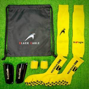 ชุดเซ็ท 5 ชิ้น พร้อมแข่ง อุปกรณ์เตะฟุตบอล ถุงผ้ากันน้ำ cotton canvas+ถุงเท้ากันลื่น+ถุงเท้าตัดข้อ+สนับแข้ง+ผ้าเทปล็อค