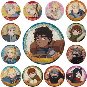 เข็มกลัดคอสเพลย์อนิเมะ Delicious in Dungeon ขนาด 58 มม. ตัวละคร Meshi Laios Touden Falin Touden Dia ทำจากแผ่นเหล็ก SPTE พร็อพกอล์ฟ