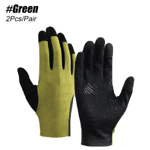 1Pair Breathable SBR Anti-Slip Cycling Gloves Full Finger Touch Screen Thin Summer Bike Gloves for Men Women Mountain Bicycle