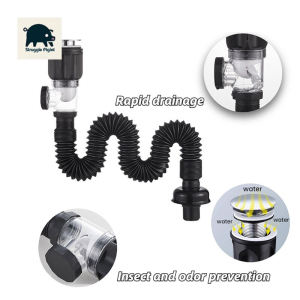 Wash Basin Drain Pipe Odor Proof and Leak Proof Drain Flip Board Press Type Washbasin Universal Drainage Fittings