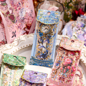 กระดาษติดตกแต่งรูปดอกไม้แบบอบอุ่นและทองคำ กระดาษติดตกแต่งแบบผสมผสานสไตล์ชาติพันธุ์ INS สำหรับการตกแต่งอัลเบอร์ก