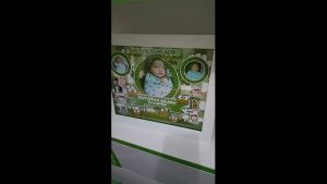 Bingkai Biodata Baby Bio Murah 10r 20x25 cm Plus Bingkai Putih Tema Keropi COD