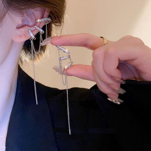 MIAOYA หนีบกระดูกหูพู่แฟชั่นสำหรับเป็นของขวัญวันเกิดที่ละเอียดอ่อนที่เกี่ยวหูสำหรับต่างหูแบบหนีบเอลฟ์ผู้หญิง