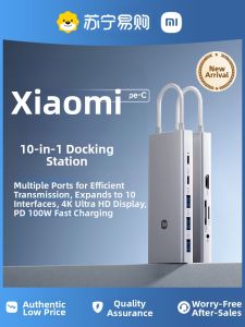 Xiaomi | Xiaomi Type-C Ten-In-One Expansion Dock Multi-Function Adapter Head PD100W Gigabit Network Interface for Xiaomi Notebook 847
