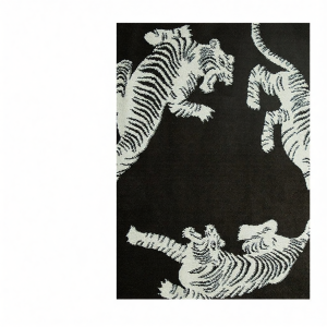 Luxurious Chinese Style Tiger Pattern Round Carpet